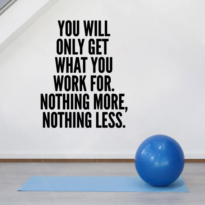 You Will Only Get What You Work For motivational wall art for office