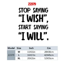 Stop Saying I Wish, Start Saying I Will Inspirational Sayings Wall Stickers